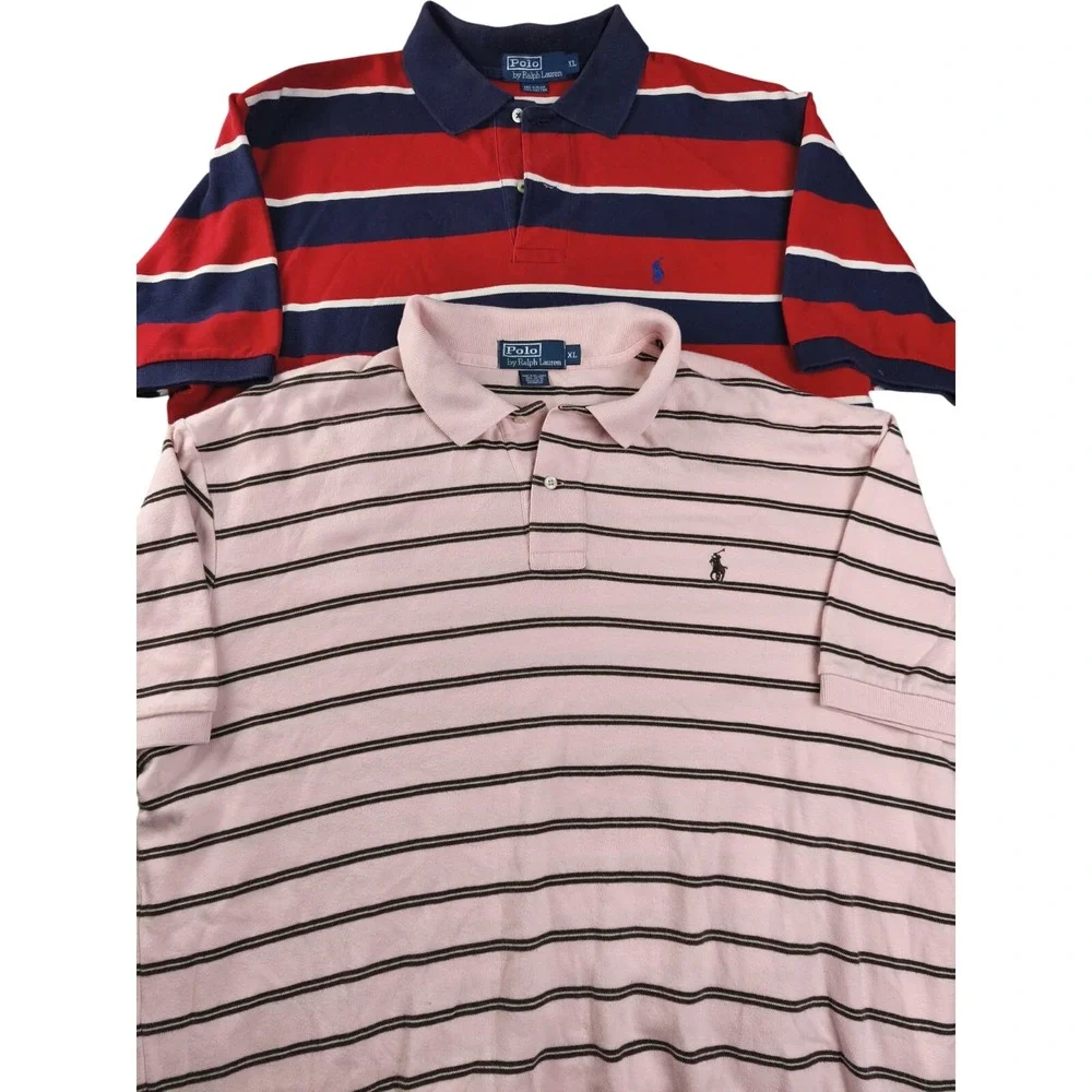 polo ralph lauren‎ polo shirt bundle mens xl striped red blue lot